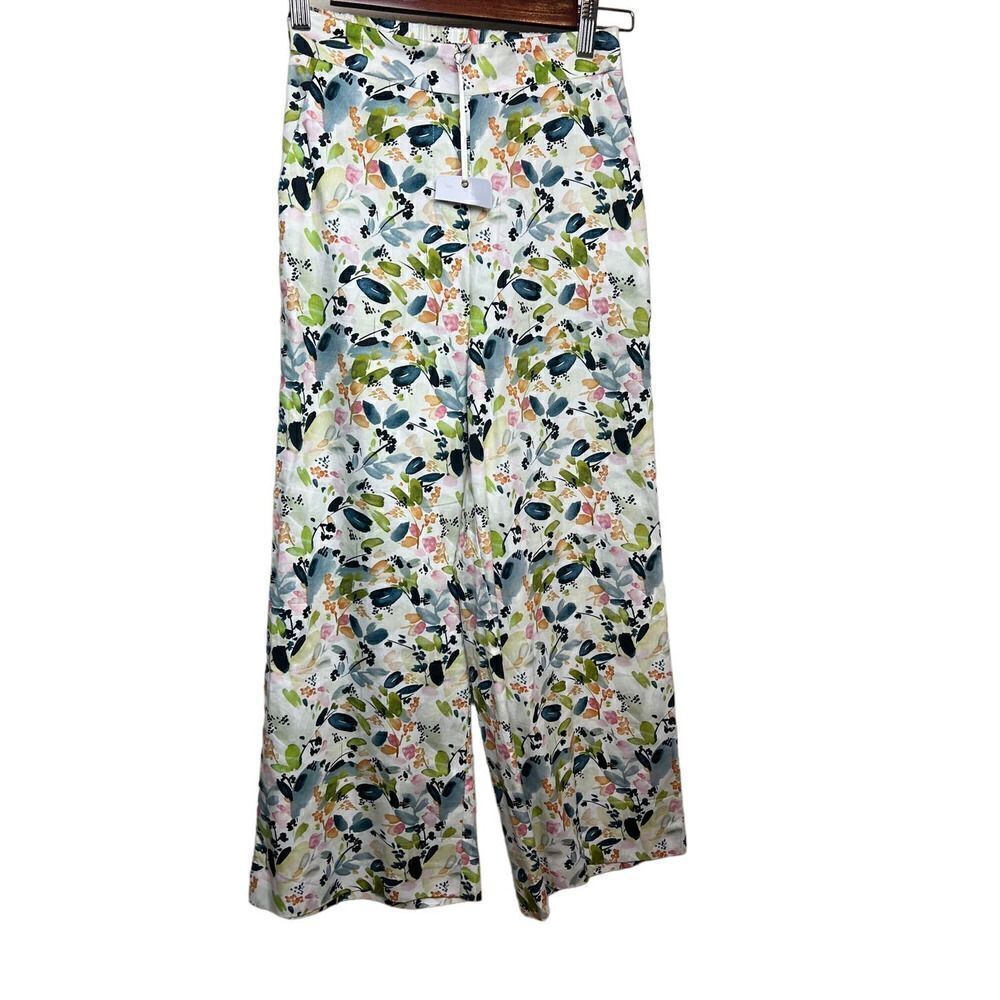 NWT LaRoque Floral Carson Wide Leg Crop Pants Sz. XS